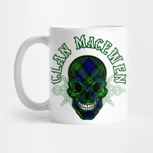 Scottish Clan MacEwen Tartan Celtic Skull Mug